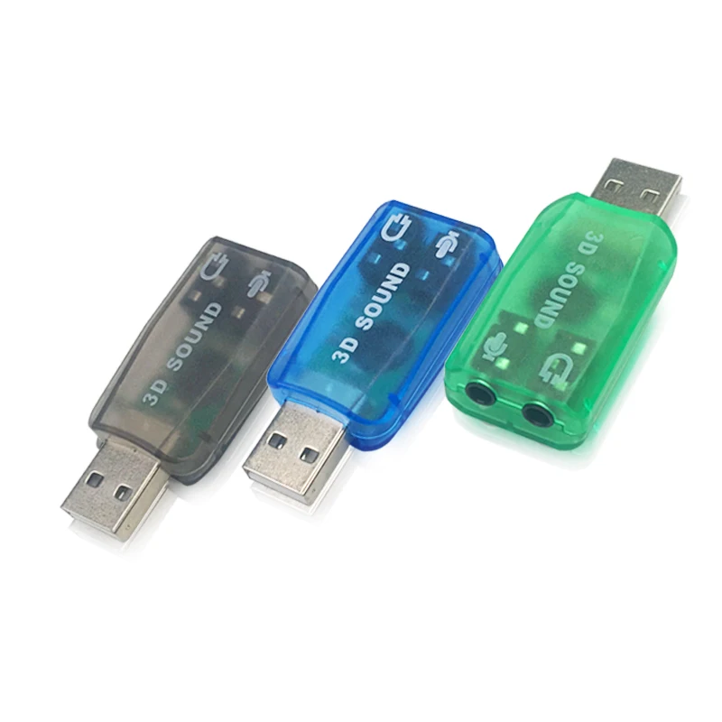 

New 5.1-Channel w/3.5mm Sound Card External USB Sound Card Audio Card Adapter Computer Stereo Mic Audio USB Converter