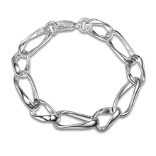 Серебро 925 браслеты для женщин цепочка геометрического стиля браслет и браслеты женский браслет свадебные ювелирные украшения