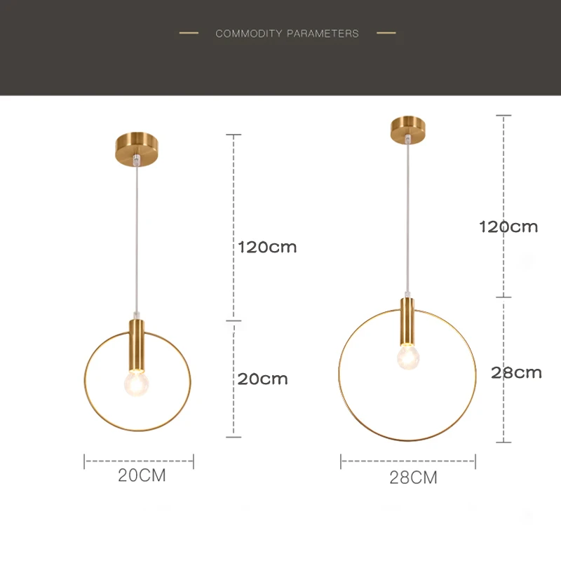 Современный подвесной светильник круг кольцо подвесной светильник для Кухня декоративный домашнего освещения круглый Золотая Подвесная лампа E14 осветительные приборы