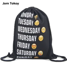 Jom tokoy 2018 new fashion Women Emoji Backpack 3D printing travel softback women mochila drawstring bag mens backpacks