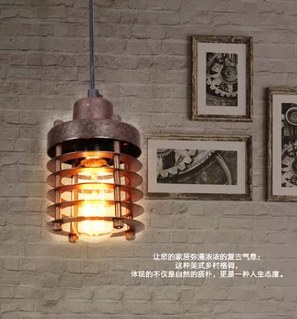 

Industrial Circle Retro Small Iron Rust Pendant Light Bars Cafes Clubs Dining Room Hanging Lamp Lamparas De Techo Colgante