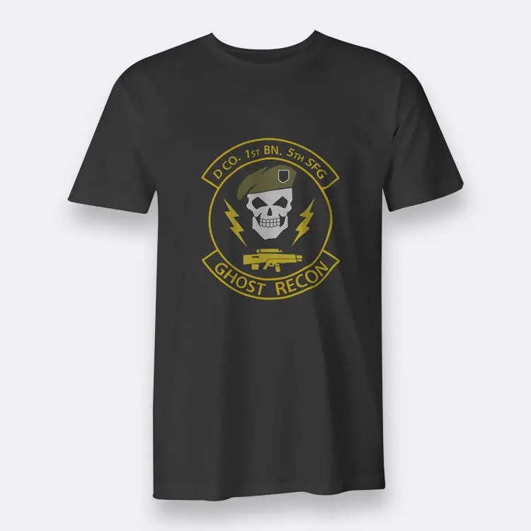 Ghost Recon D Co. 1st Bn. 5th SFG Размер S-3XL футболки Черная Мужская хлопковая футболка горячая