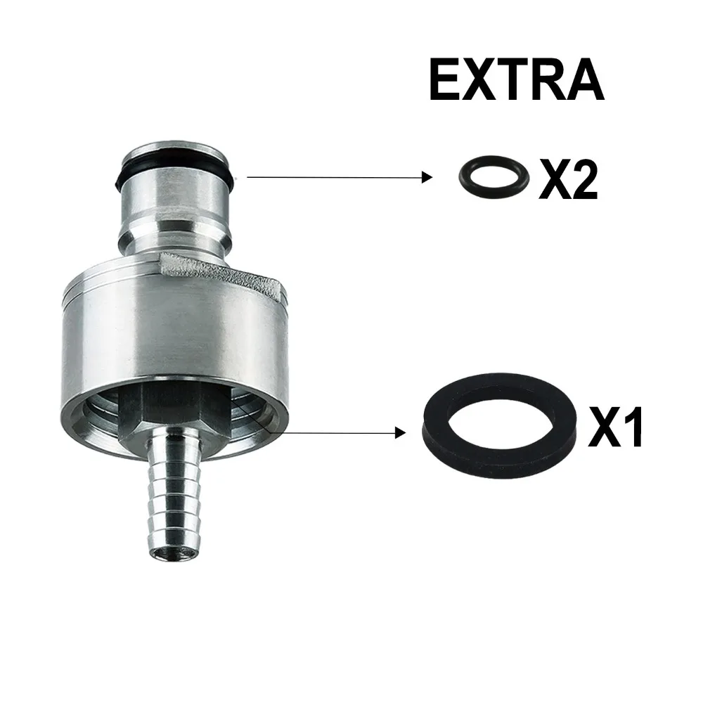 

Free shipping 304 Stainless Carbonation Cap w/ 5/16" Barb, Ball Lock Type, fit soft drink PET bottles, Homebrew Kegging