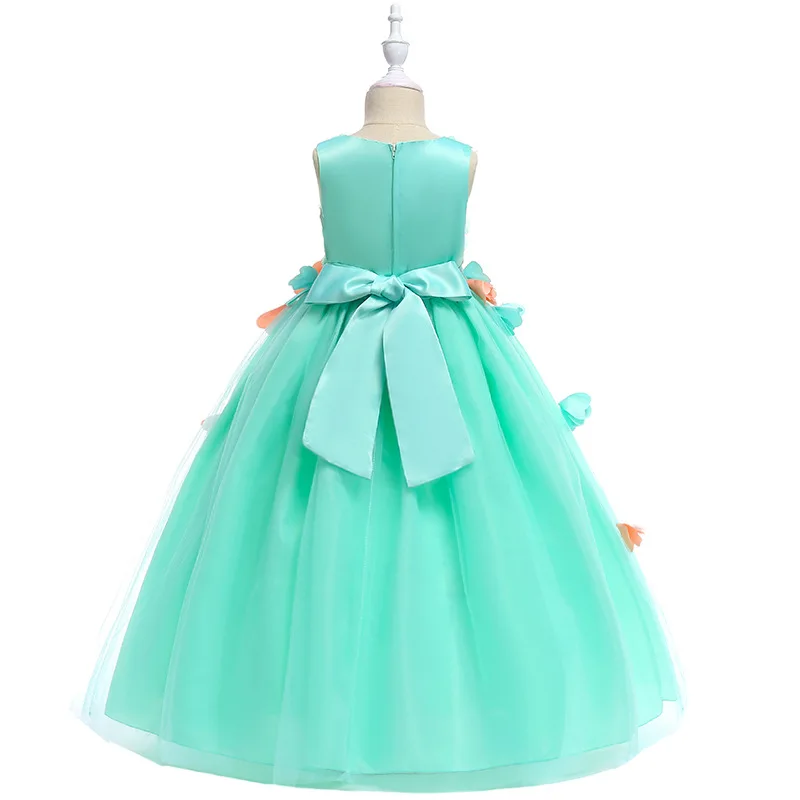 Flower Girl Princess Dress 2018 New Cute Party Kids Dresses For Girls Wedding Gown Long Children Dresses Prom Teen Girls Costume (4)