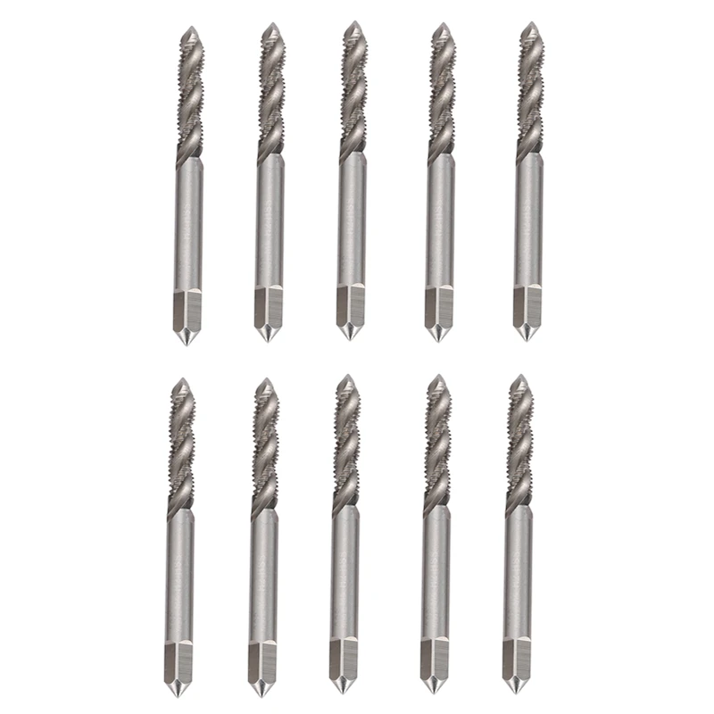 

10Pcs Spiral Groove Machine Hands Taps M6 HSS Spiral Pointed Taps Metric Tapping Screw Thread Forming Tap