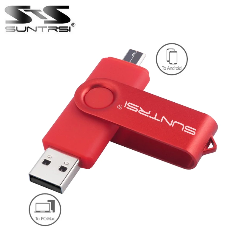 

Suntrsi USB Flash Drive OTG 4GB 8GB 16GB 32GB PenDrive Smart Phone Memory Stick Tablet PC Pen Drive External Storage USB Stick