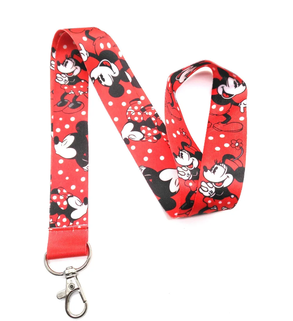 

5pcs New Arrival Soft Silicone cartoon Minnie Sign Card ID Holder With Hanging String Keychain Accessories L-8