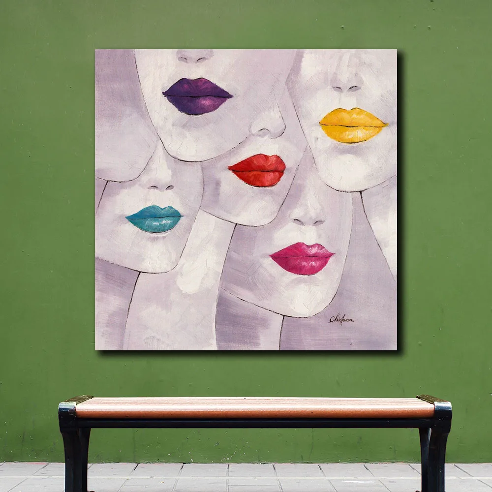 Large Size Pop Art Beautiful-Ladies Oil Painting Wall Picture Printed On Canvas Home Decor Abstract Print | Дом и сад
