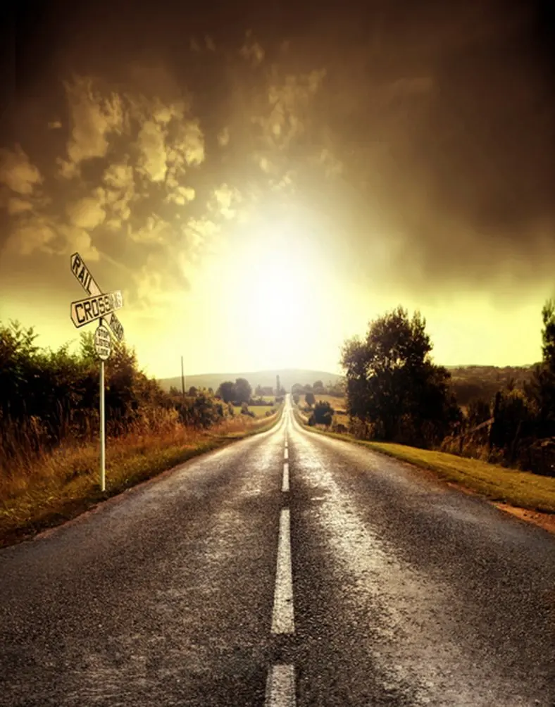 

5x7ft Road in Wild Sunset Photography Backdrops Photo Props Studio Background