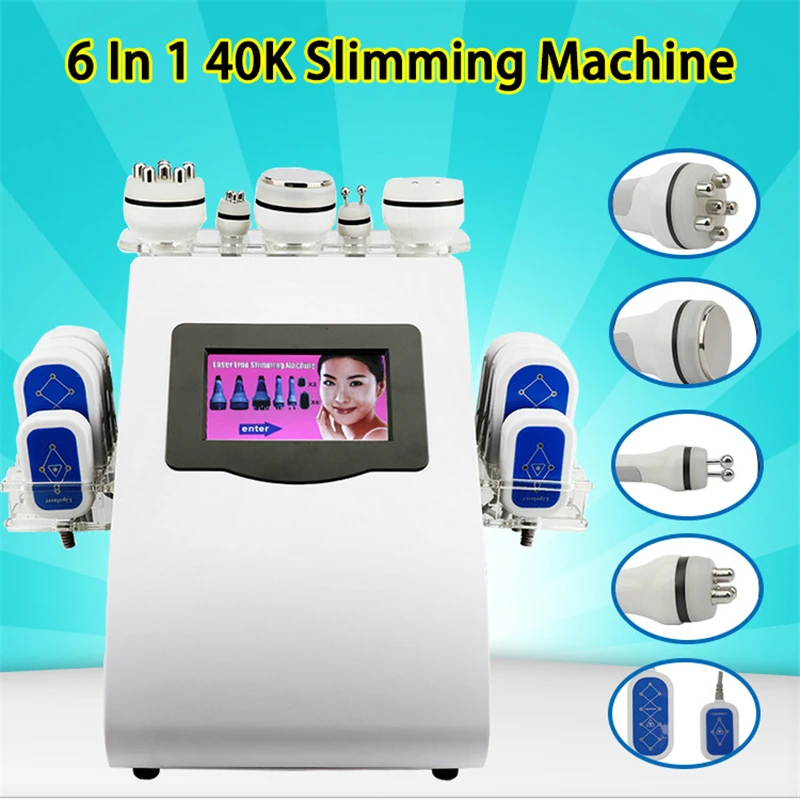 

New Model 40k Ultrasonic liposuction Cavitation 8 Pads LLLT lipo Laser Slimming Machine Vacuum RF Skin Care Salon Spa Equipment