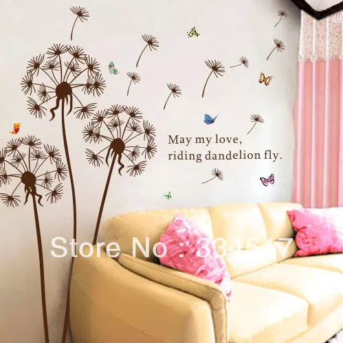 free shipping dandelion wall stickers living room decor decoration