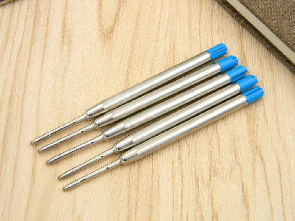 5 синих и черных металлических стержней шариковой ручки|pen refills|ballpoint pen refillmetal refills