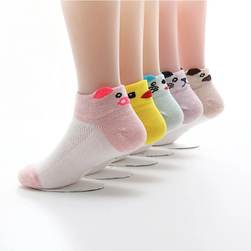 

1 pair 3-12years old super hero kids cotton socks boys short socks kids summer mesh breathable baby girls cartoon socks
