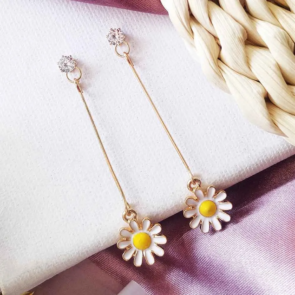 Temperament beautiful flowers stud earrings fashion metal stud earrings female sunflower flowers stud earrings for woman Jewelry Elegant Gift (8)