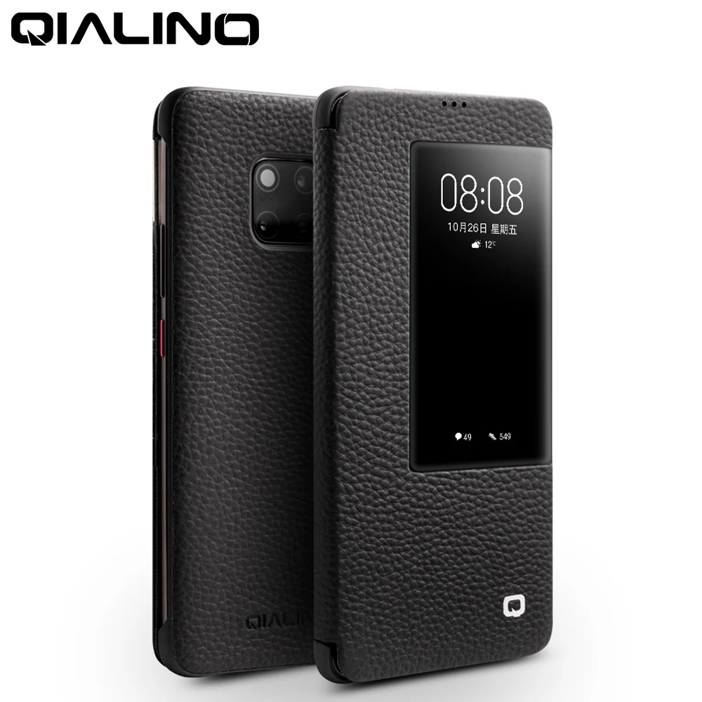 QIALINO Ultra thin Genuine Leather Flip Case for Huawei Mate 20 Pro