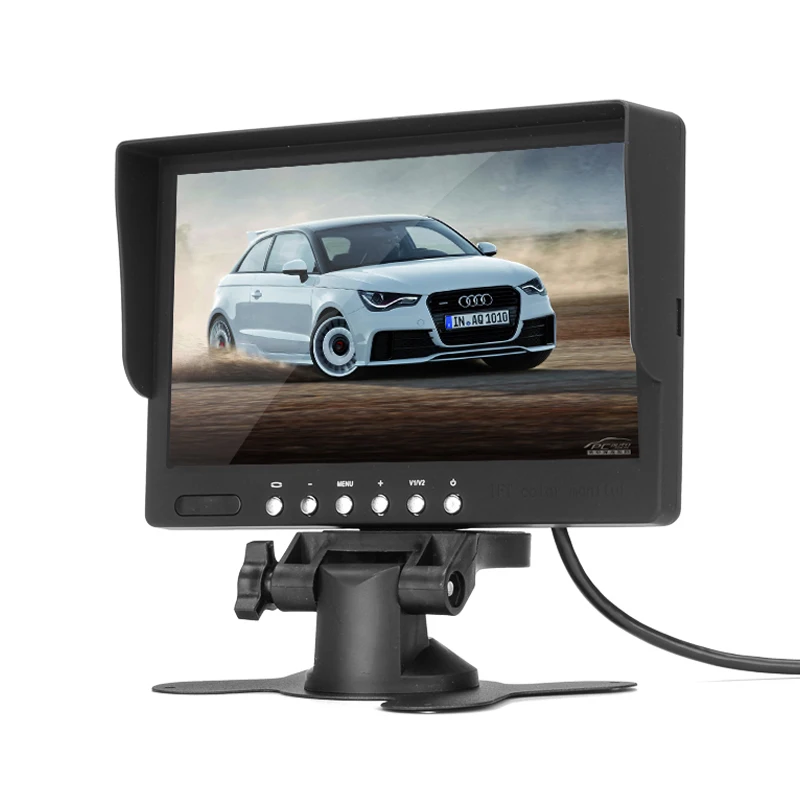 

7 Inch Dual Input LCD Monitor - 2 AV input, 800x480 Resolution, PAL + NTSC Standards