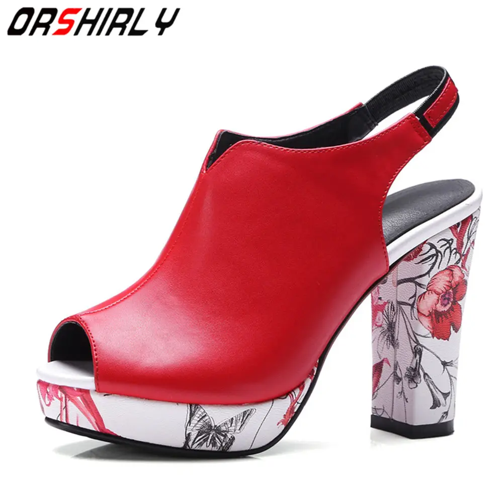 

Orshirly New Popular platform sandals female summer high heel thick women's shoes casual ladies sandals big size 34-42