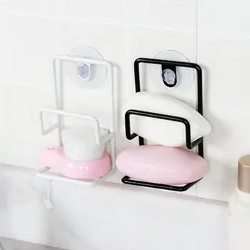 

Kitchen Sundries Storage Rack Double Sink Sponge Rack Bathroom Kitchen Metal Racks Holder Shelf Sucker Storage Rack Basket