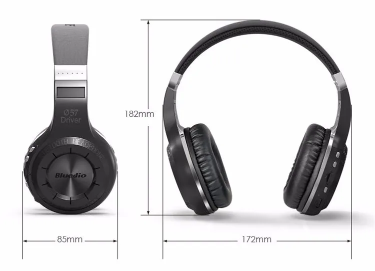 Wireless Bluetooth 4.1 Headphones&Earphones Bluedio H+ Built-in Mic Micro-SDFM Radio Stereo Headset with Microphone (7)