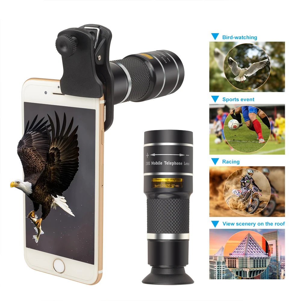 APEXEL 20X Telephoto Zoom phone Lens portable 20x