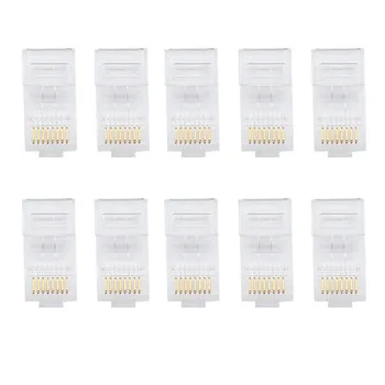 

20PCS Cat5 Cat5e Network Connector rj45 Metal Cable Modular Plug Terminals Terminals