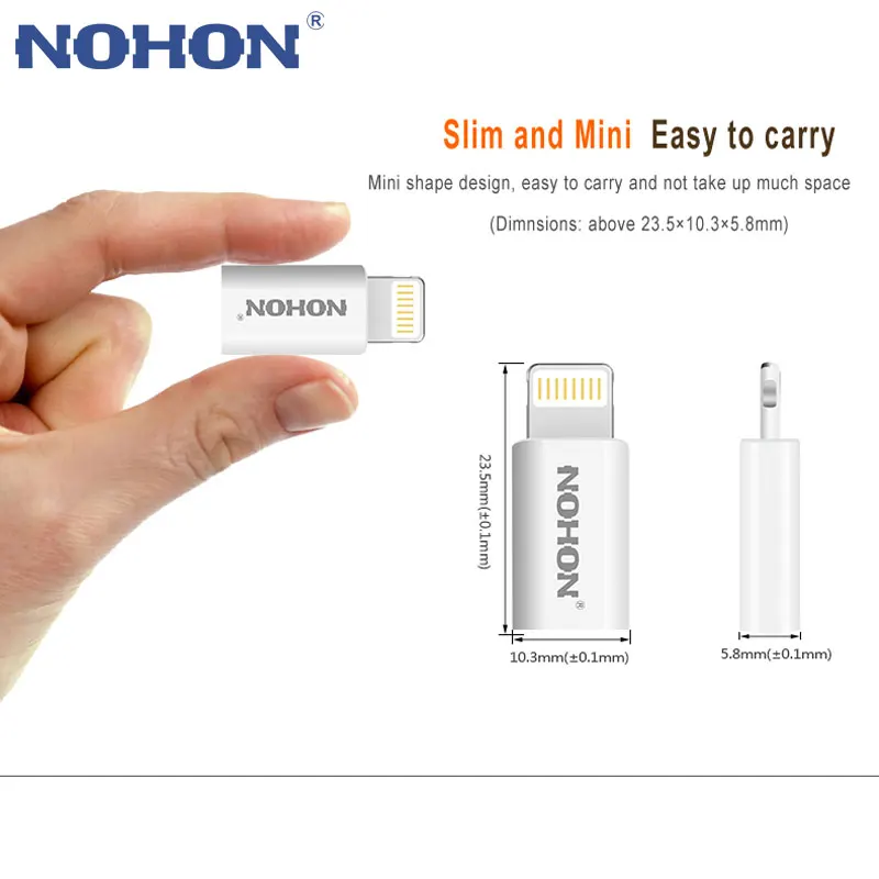 NOHON 8pin USB адаптер для Micro USB зарядное устройство для iPhone 8 7 6 6S Plus 5S 5C 5 iPad Mini Air iPod Быстрая Зарядка синхронизация данных разъем