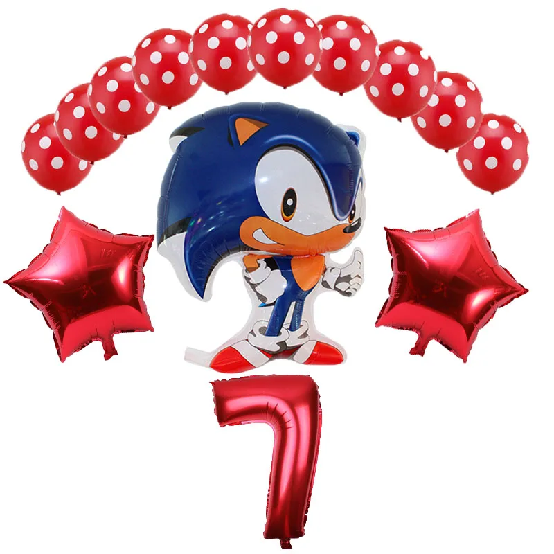 14 шт./лот sega Sonic the Hedgehog Super Hero двухсторонний фольгированный шар для мальчиков и девочек на день рождения вечерние шары размером 32 дюйма - Цвет: red 7