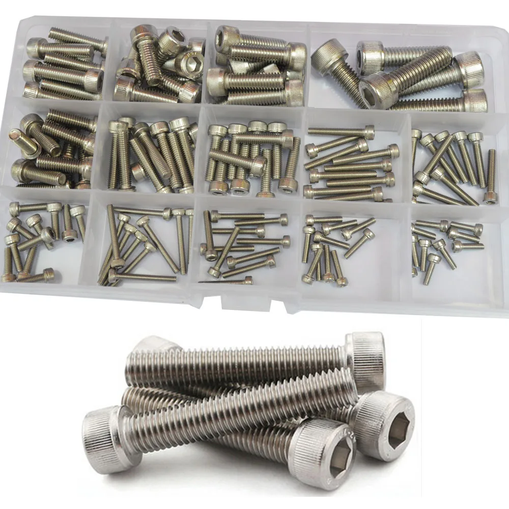 

Hex Socket Head Cap Screw Thread Metric Machine Hexagon Allen Bolt Assortment Kit Set 304 Stainless Steel M2.5 M3 M4 M5 M6 M8