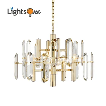 

Post-modern living room dining room pendant lamp luxury villa simple metal crystal pendant lights