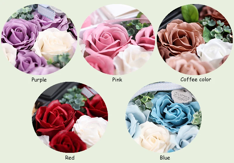 JAROWN Artificial Soap Flower Rose Gift Box Wedding Souvenir Valentine's Day Creative Birthday Novelty Gift Rose Soap Home Decor (28)