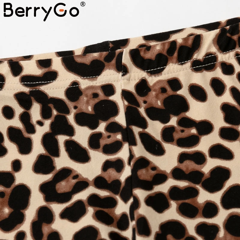 BerryGo сексуальные леопардовые брюки клеш Женские уличные повседневные женские 2018