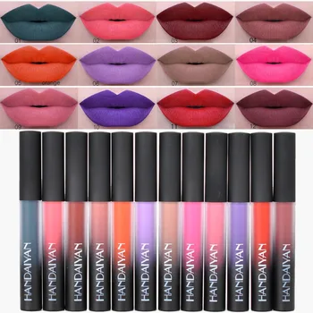 

12pcs/lot HANDAIYAN Matte Liquid Lipstick Lip Pen Purple Green Long Lasting Lipgloss Lip Balm Lips Makeup Cosmetic Lipsticks