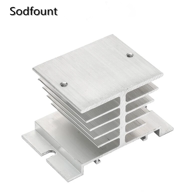 

1pc Single Phase Solid State Relay SSR Aluminum Heat Sink Dissipation Radiator Newest,Suitable for 10A-40A relay