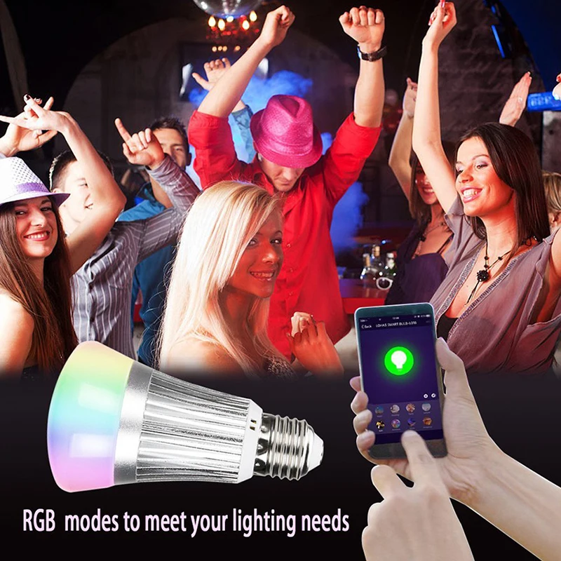 WiFi Smart LED Bombilla 7 W E27 RGBW Multicolor lámpara LED regulable Bombilla Compatible con Amazon Alexa, google asistente WiFi Smart LED Bombilla 7 W E27 RGBW Multicolor lámpara LED regulable Bombilla Compatible con Amazon Alexa, google asistente