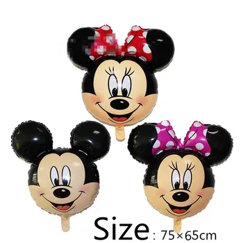 

10pcs/lot 70*60CM Mickey Minnie Mouse Head Balloons theme happy Birthday Mylar Helium Wedding Party Decoration Foil globos toys