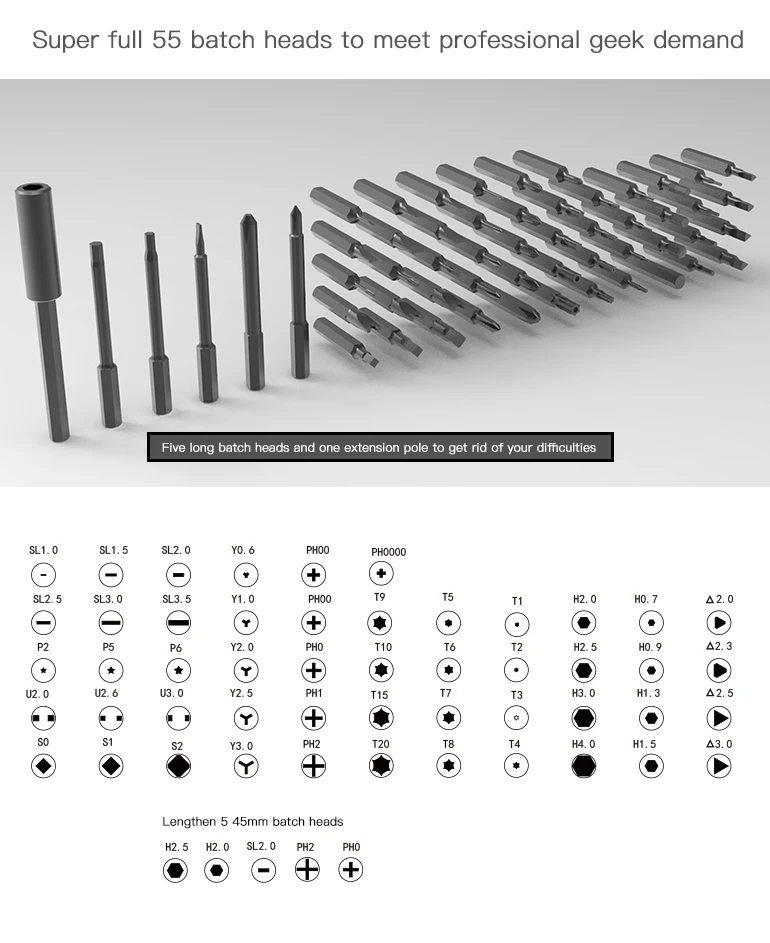 Набор аккумуляторной электрической отвертки, отвертка с 55 отвертками, камера для ремонта, компьютер, телефон