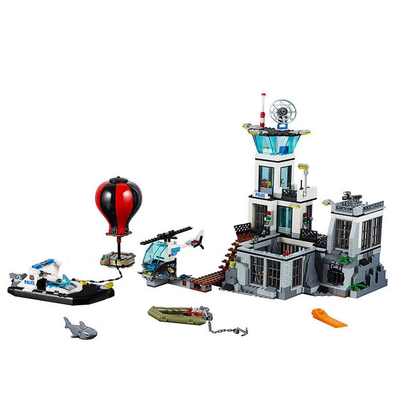 

02006 815 pcs The City's Political Prison Legoings Island Set Brick Building Blocks Educational Toys For Children Gift