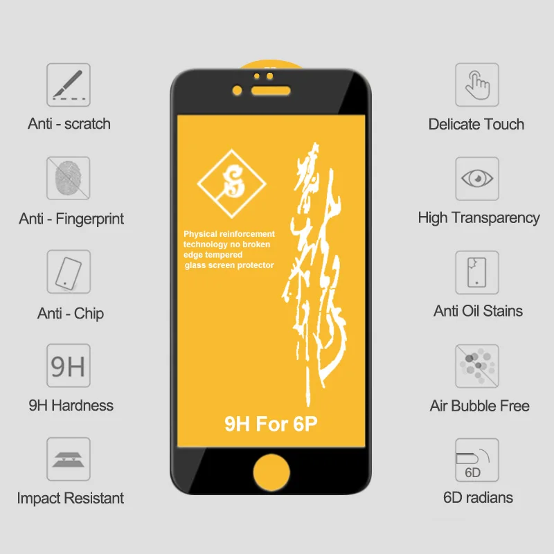 6D стекло для iPhone 7 6 Plus Защита экрана для iPhone X XR 6 s Защитное стекло для телефона для iPhone 6 7 стекло XS MAX