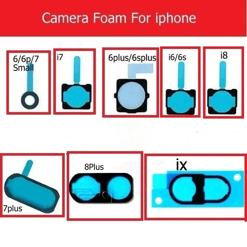

10x Front & Back Camera Shockproof Shielded Foam for iphone 6 6s 7 8 plus X Rear&front camera Sponge Gasket Pad With Adhesive