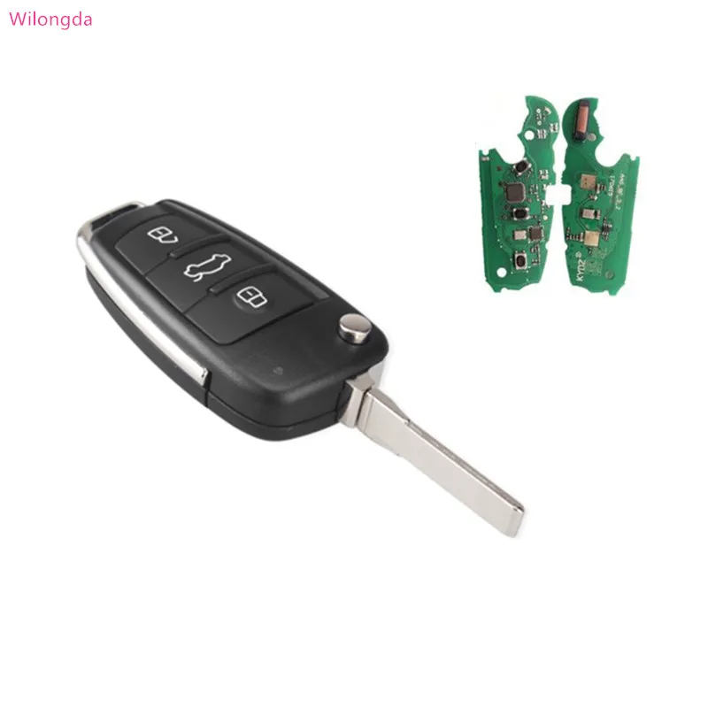 

Wilongda Car key 3 Button flip remote key 315MHZ 433mhz 8e Chip For audi A6 Q7 Smart Key