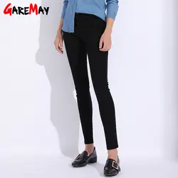 черные джинсы женские черные джинсы для Женская обувь, Большие размеры Тощий Карандаш Повседневное Для женщин брюки 2018 с Высокая талия