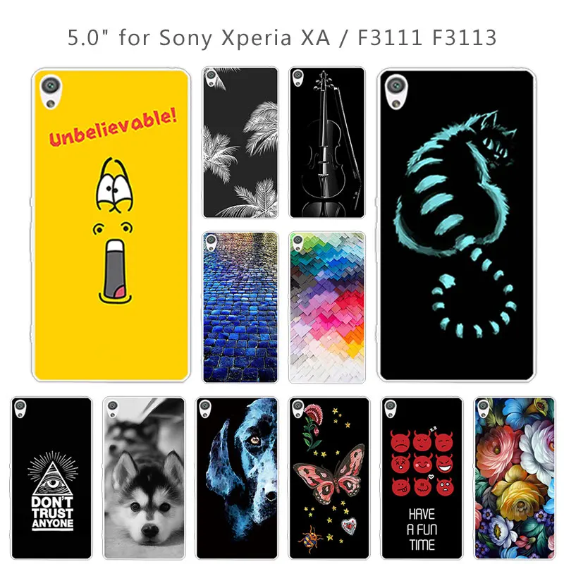 Для Sony Xperia XA F3111 F3113 силиконовая прозрачная задняя крышка из ТПУ 5 0 дюйма DIY для Brick