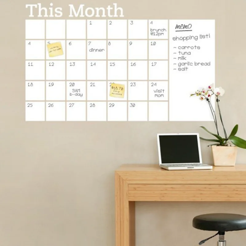 

Weekly Planner Calendar Wall Sticker Chalkboard Blackboard Shape Waterproof PVC Shop Room Decor Decorative Supplies Wall Sticker