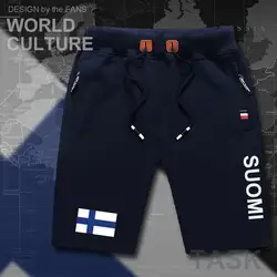 Финляндия для мужчин S шорты для женщин пляжные Новый Флаг Тренировки карман на молнии пот Бодибилдинг 2017 хлопок Suomi финский FIN FI