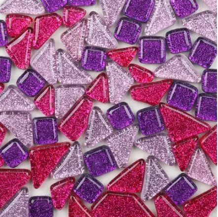 200 г цветной глиттер блестящие материалы для рукоделия стеклянная мозаичная плитка оптом для детей ручной работы творчества DIY - Цвет: Коричневый