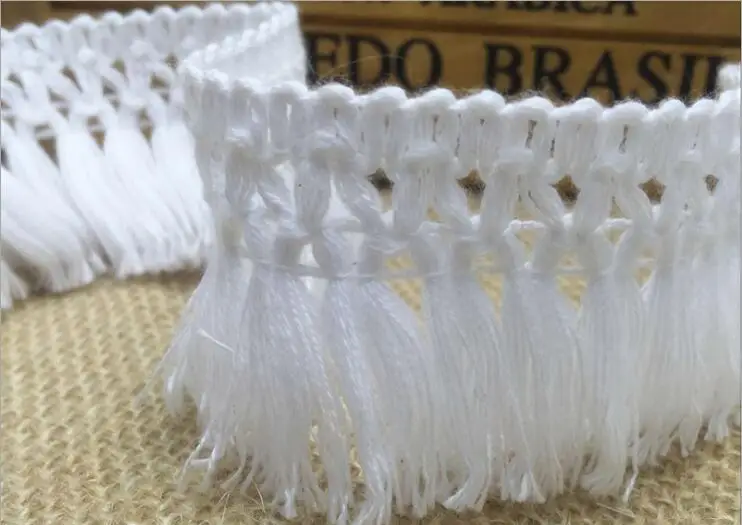 

25 Meters/lot Free Shipping white Cotton Fringe Lace Sewing Trims Craft Curtain Scarves Accessories 4.5cm