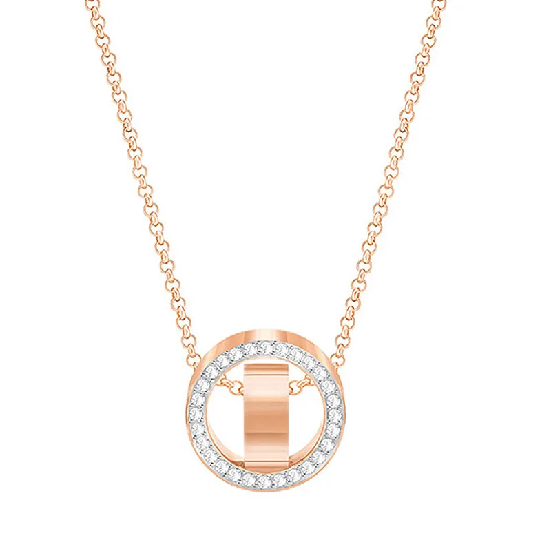 

High quality SWA SWA double ring pendant. Official 1:1 has a sign. Elegant Women necklace long necklace