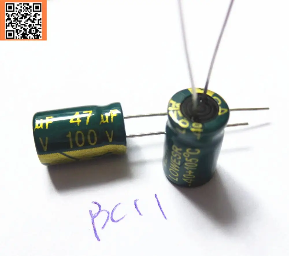 

5pcs/lot BC11 high frequency low impedance 100v 47UF aluminum electrolytic capacitor size 8*12 47UF