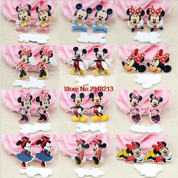 

Mixed mickey and minnie mouse resin Flat Back Resins for Hair Bows Cartoon Planar Resin 50pcs RETTX02