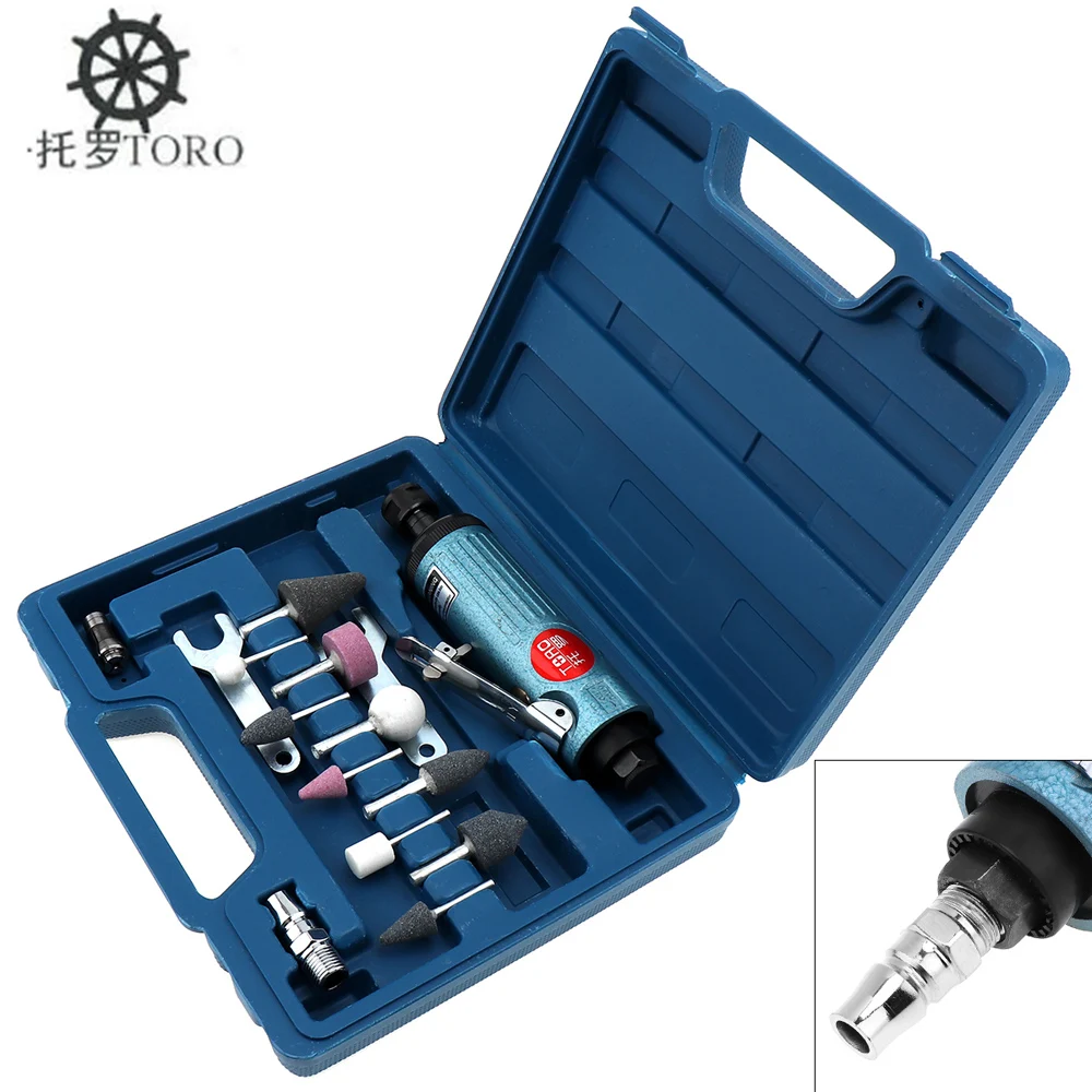 

TORO 1/4 Inch Large Pneumatic Grinding Machine Mold Air Compressor Die Grinder Power Tools with 14pcs Rotary Tool Kit